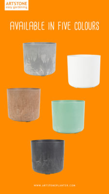 Bloempot Celine | Artstone planter | Artstone pot | Artstoneplanter | Bloempot met drainagesysteem | bloempot met waterfeesysteem | Hangpot | Eco bloempot | ecopot